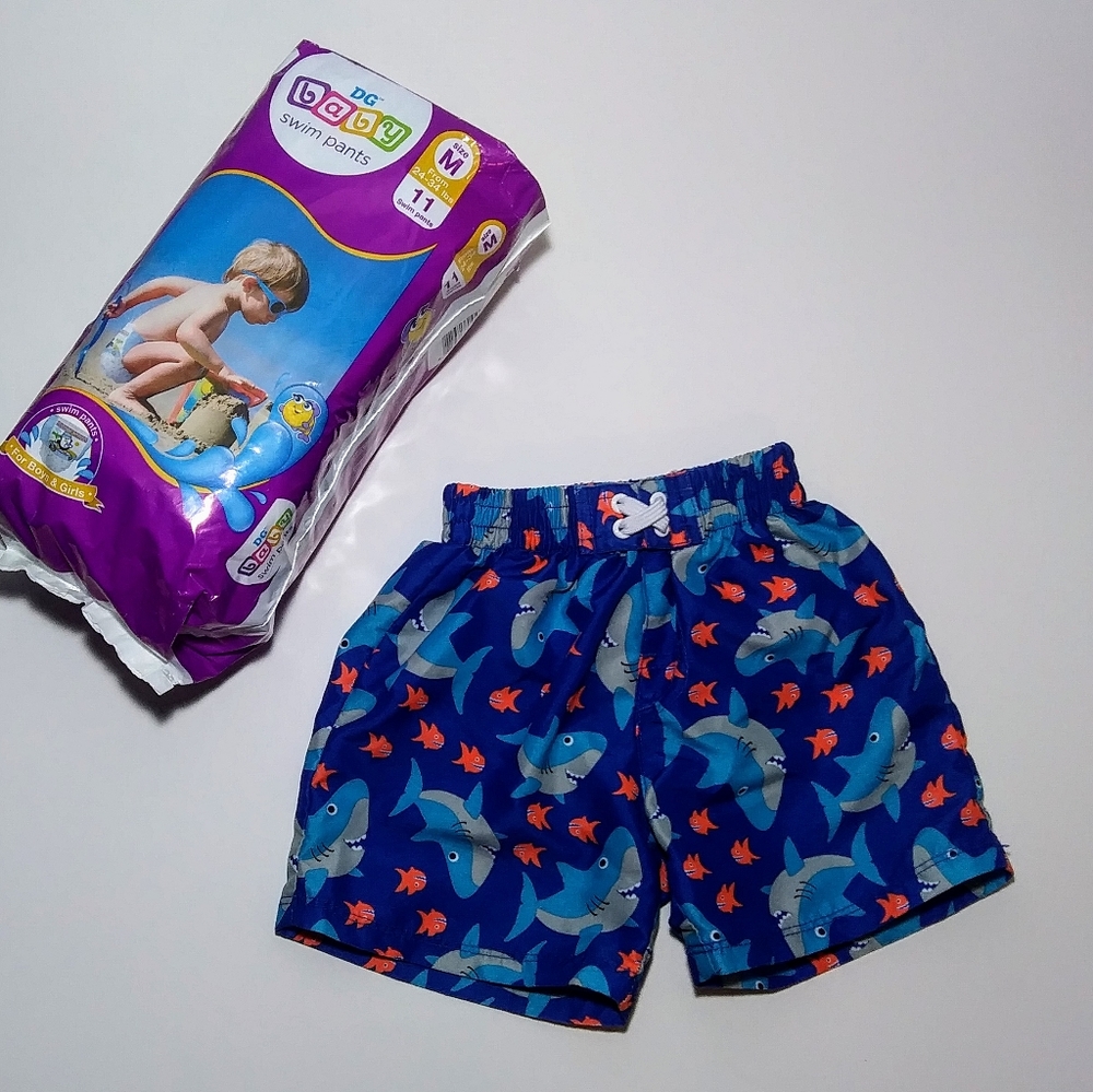 OP swimming shorts with swim diapers